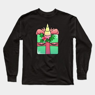 Green Christmas Unicorn Gift Long Sleeve T-Shirt